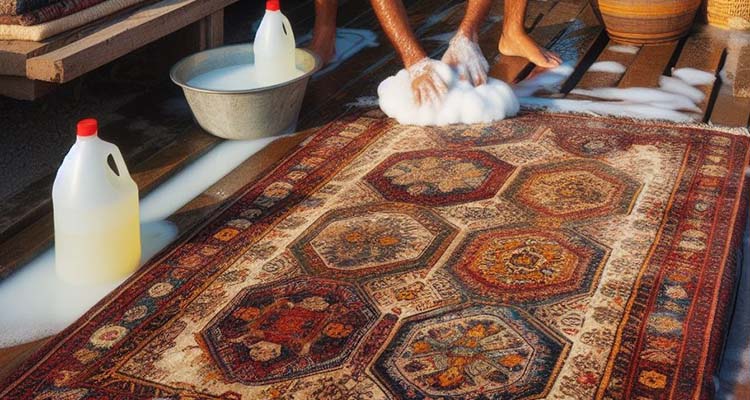 روش صحیح شستن فرش با پودر ماشین